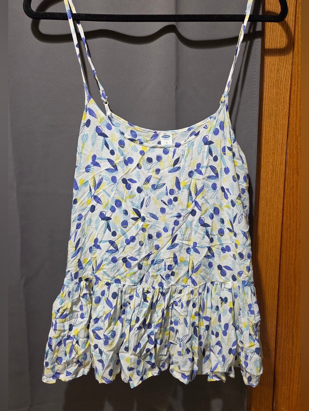 Old Navy Floral Spaghetti Strap Tiered Tank - Blue & Yellow